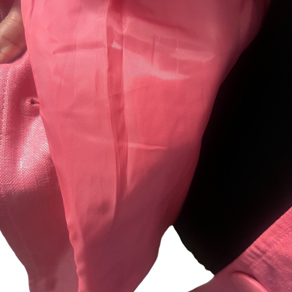 NWOT Live a little pink‎ Women's Pink 3/4-Sleeve Linen Long Blazer Jacket Medium - Picture 7 of 10
